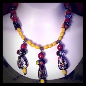 Unique millefiori glass necklace